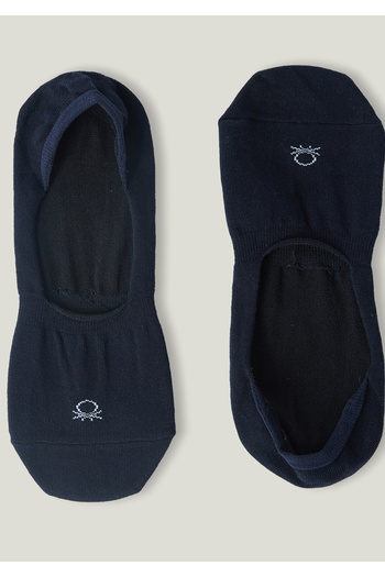 United Colors of Benetton Black Unisex Set of 2 Plain Ballerina Socks with Logo
