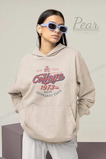 Pear Wear College Printed Women's Oversize Sweatshirt