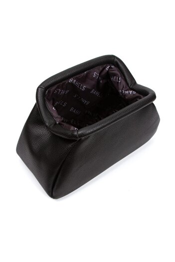 BAHELS Kadın Trend Siyah Deri Clutch Portföy Çanta