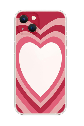 mooodcase iPhone 14 Heart Patterned Transparent Case