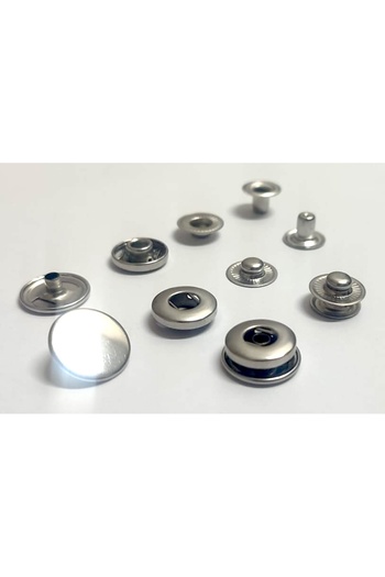 trimist 15 mm Cap ALFA 4-Piece Snap Set - Stainless Steel - 75 Set