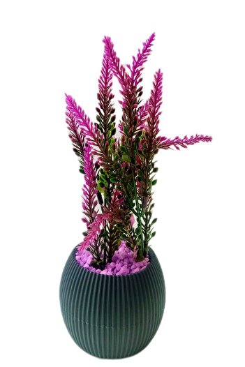 La bella bazar Planta artificiala lavanda fucsia in ghiveci mini garnitura piatra mov 17 cm flori decorative pentru masa de baie si bucatarie