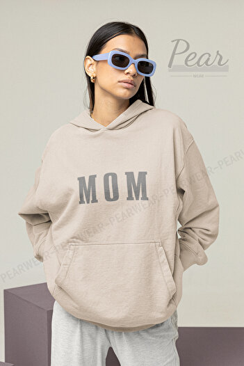 Pear Wear MOM Printed Women's 3 Thread Rose Gold Oversize Hooded Mother Sweatshirt