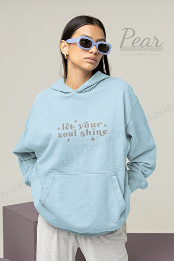 Pear Wear Світшот з капюшоном Oversize з принтом Slay Queen для жінок, 3 нитки, шардоне