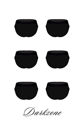 darkzone Men's 6-Piece Cotton Black Flexible Slip Briefs