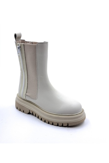 Bulldozer Beige Colored Genuine Leather Chelsea Boots - Eva Sole, Elastic
