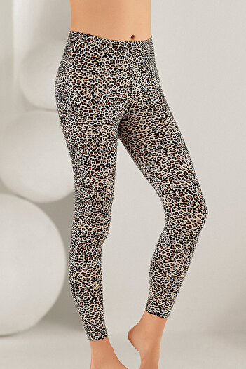 Şahinler Γυναικείο Leopard Μακρύ Καλσόν Mb301-leo