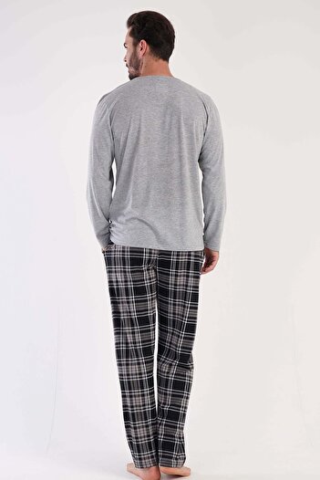 VİENETTA Erkek Uzun Kol Gri Pijama Takım C3T0N5O086
