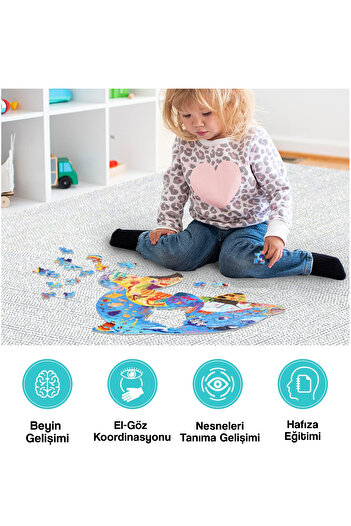 kutuTR Dolphin Fish Puzzle - 40X30Cm for Ages 5 and Adults, Wood Colorful Animals Series Jigsaw Puzzle