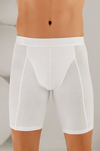 Şahinler Lycra Ανδρικό White Long Boxer Me114