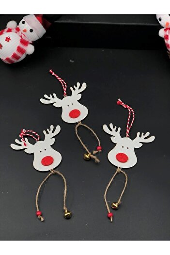 Masalsı Concept Most Cute Christmas Pine Tree Ornament Wooden 3 Pieces