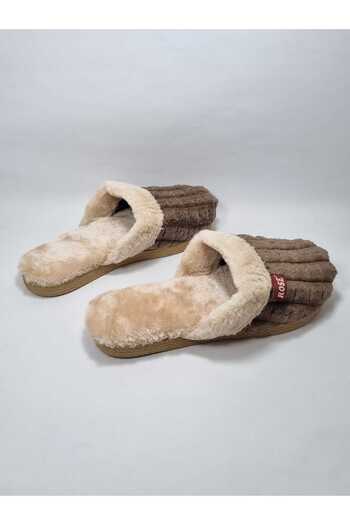 abinstore Fur Lined Home Carpet Slippers Winter Slippers Rose Non-Slip Sole