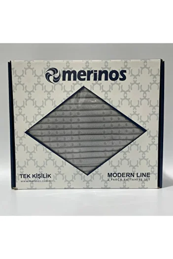 Merinos Modern Line Single 2 Piece Blanket Set - Gray
