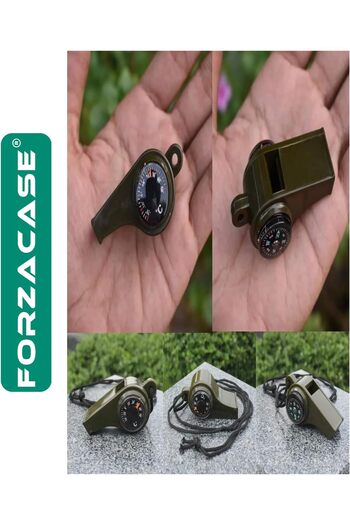 Emrah Gültekin Loud Sound Search and Rescue Whistle with Thermometer and Compass Suitable for Earthquake Zones Thermometer Compass Whistle