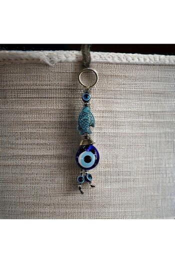 Mixperi Fishy Evil Eye Beaded Keychain Evil Eye Beaded Keychain in Gift Box