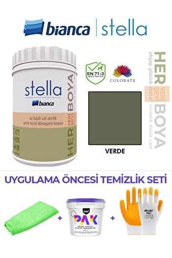 Bianca Stella Su Bazlı Boya 1Lt & Boya Öncesi Temizlik Seti