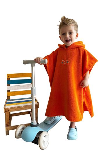 Remsa Mayo 717 Orange Children's Sea and Pool Hooded Poncho Beach Towel