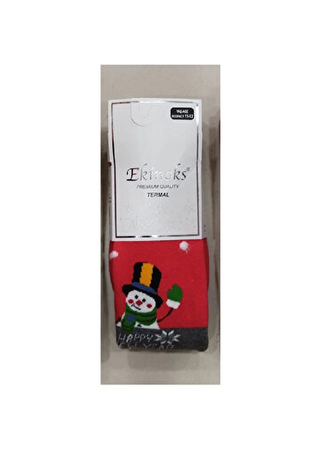 Ekinoks Towel Winter Pantyhose Washed Happy New Year Written Snowman