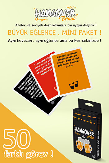 Planet Butik Mini Hangover Set of 2 - Classic and Brutal drinking Game