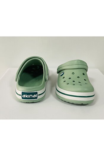 AkınalBellaa Full Orthopedic Pastel Green Men's Cross Slippers - Doctor Nurse Cook Casual