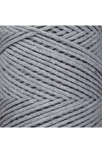 Makromecity Premium Koton Pamuk Makrome Ipi Gri 200 gr 150 Metre 2mm Cotton Zincir Makrome Çanta Ipi Supla Ipi