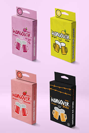 Planet Butik Mini Hangover Super Fun Pack of 4 - Classic, Girl, Romantic and Brutal Drinking Game