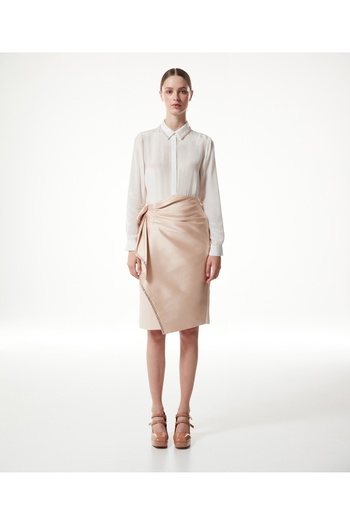 Machka Gathered skirt with crystal stone stripes