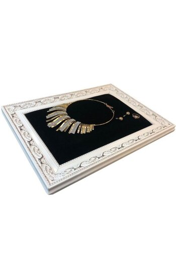 STAND MARKET Frame Jewelry Stand Mahogany White