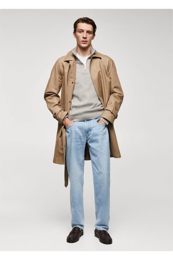 MANGO Man Zippered corded sweater