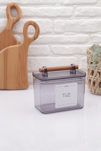 zezedesing Vacuum Smoked Capsule Coffee Jar with Wooden Decorative Handle 1000ML