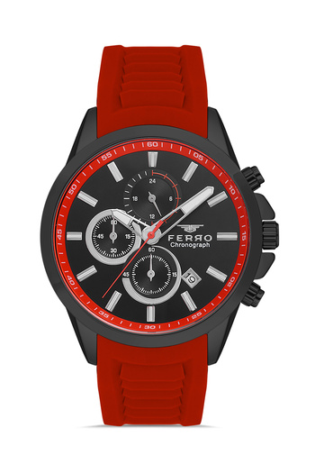 FERRO Claret Red Silicone Cord Men's Wristwatch FM31359D-ZK