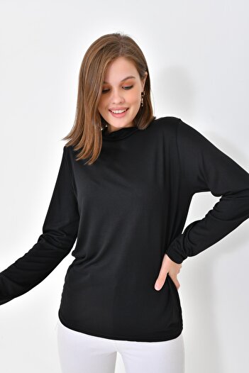 mirach Black Long Sleeve Body Blouse Tunic Hijab Body Badi Women's Black Blouse Women's Blouse