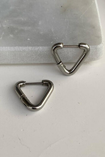 Jaida Moda Unisex 316l Stainless Steel Triangle Earrings