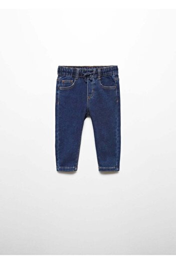 MANGO Baby Beli bağcıklı jean pantolon