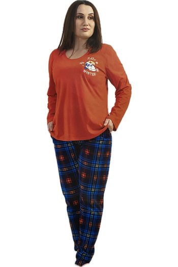 VİENETTA Women's Red Plus Size Pajama Set