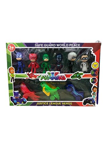 TukaShopping PJMASKS 9 Piece Set with 3 Characters, 6 Figures and 3 Cars - TUKA