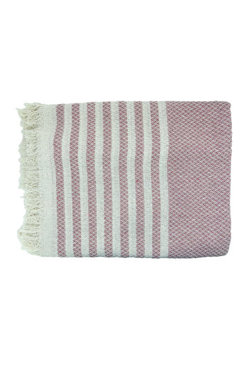 sethome collection KNITTED PATTERNED FRINGED SINGLE PUFF 170X210