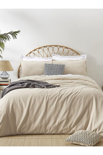 CAQQA Cappuccino Coffee Double Sheet Elastic Duvet Cover Set