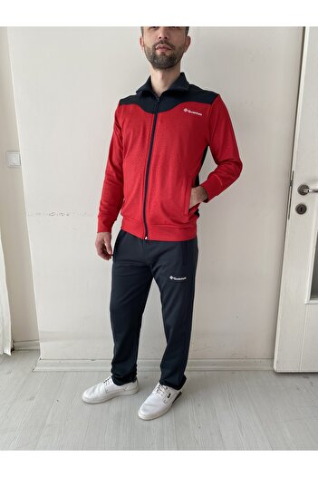 Fendimod Men's Diving Fabric Zippered Sports Tracksuit Set