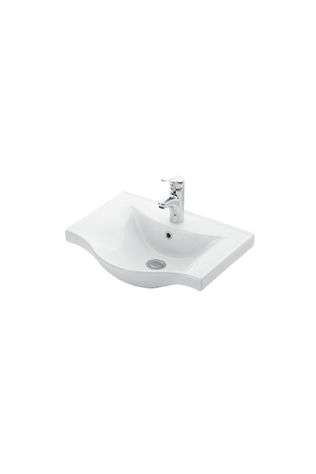 ÖZCEDEN Yıldız 55 cm Atlantik Çam-Antrasit Gri Mat MDF Seramik Lavabolu Asma Banyo Alt Dolabı