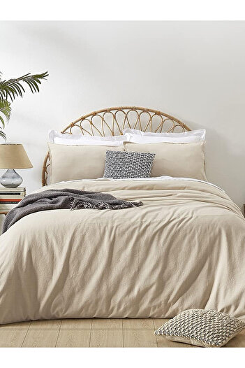 CAQQA Soft Cappuccino Single Bed Sheet with Elastic Cotton Duvet Cover Set