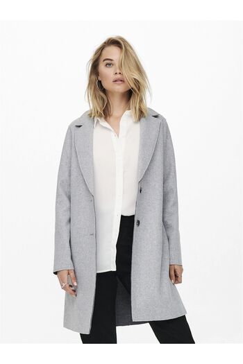 ONLY 15213300 Nur Onlcarrıe Bonded Coat Otw Noos Kadın Kaban Light Grey Melange