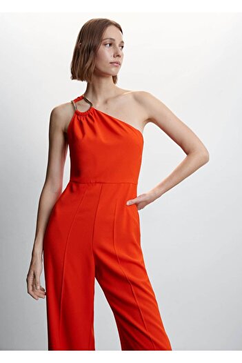 MANGO Woman Asymmetrical Jumpsuit with Metal Detail
