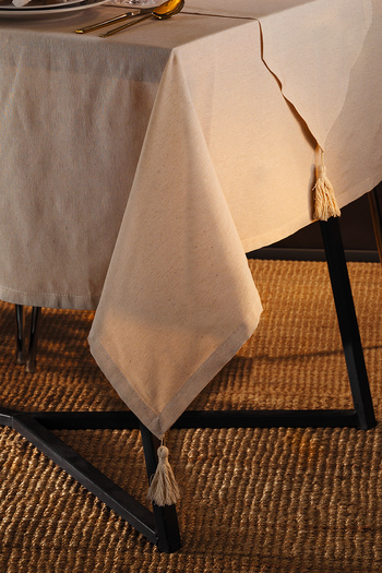 Fecra Lara Linen Tasseled Tablecloth 160*220 cm