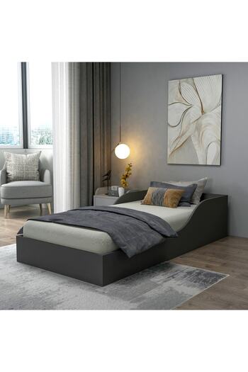 ARNETTİ Oya 90x190 Ölçülerinde Yatak Uyumlu Tek Kişilik Karyola, Antrasit - Oya