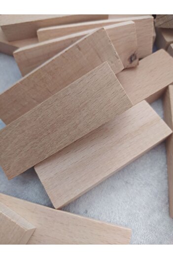 Bundera 54 Pieces Balance Game Jenga Beech Wood Natural Wood Large Size