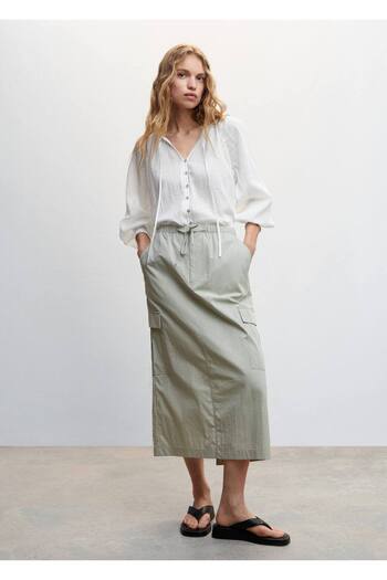 MANGO Woman Buttoned Woven Blouse