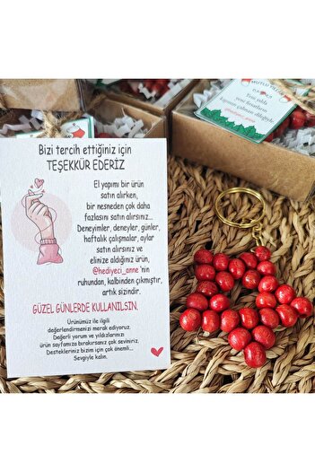 E-Hediyeci Special New Year Gift Star Keychain in Acetate Box - New Year Ornament (4 pcs)