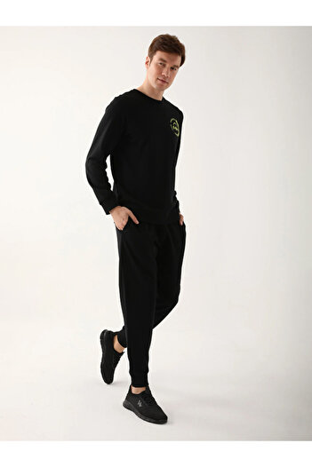 BSM Men's 3 Thread Music Black Men's Tracksuit Set