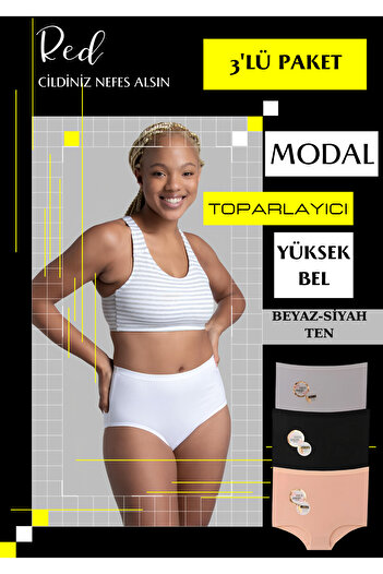 red iç giyim Ψηλόμεσο Belly Support Special Mold 3 Pack Modal εσώρουχα